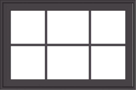 WDMA 36x24 (35.5 x 23.5 inch) Pine Wood Dark Grey Aluminum Crank out Casement Window with Colonial Grids Exterior