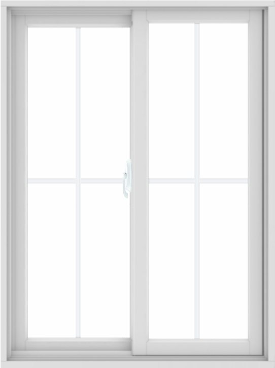 WDMA 36X48 (35.5 x 47.5 inch) White uPVC/Vinyl Sliding Window with Colonial Grilles