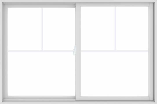 WDMA 72X48 (71.5 x 47.5 inch) White uPVC/Vinyl Sliding Window with Fractional Grilles