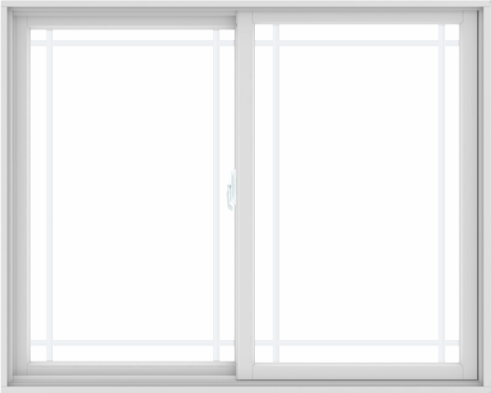 WDMA 60X48 (59.5 x 47.5 inch) White uPVC/Vinyl Sliding Window with Prairie Grilles