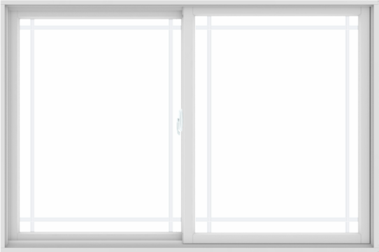 WDMA 72X48 (71.5 x 47.5 inch) White uPVC/Vinyl Sliding Window with Prairie Grilles