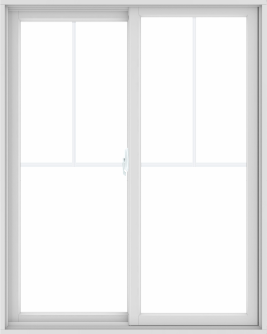 WDMA 48X60 (47.5 x 59.5 inch) White uPVC/Vinyl Sliding Window with Fractional Grilles