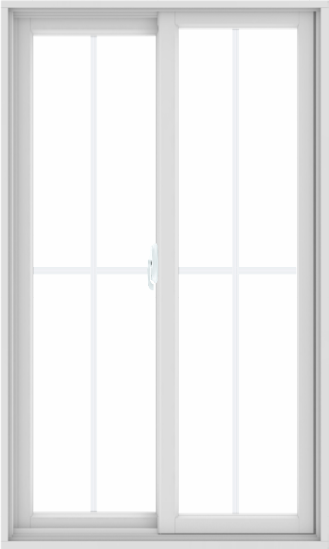 WDMA 36X60 (35.5 x 59.5 inch) White uPVC/Vinyl Sliding Window with Colonial Grilles