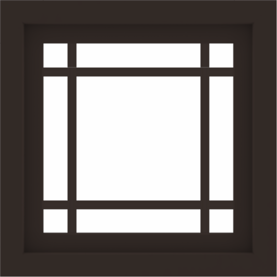 WDMA 24x24 (23.5 x 23.5 inch) Dark Bronze Aluminum Picture Window with Prairie Grilles