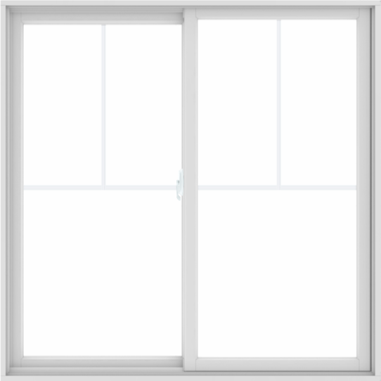 WDMA 60X60 (59.5 x 59.5 inch) White uPVC/Vinyl Sliding Window with Fractional Grilles