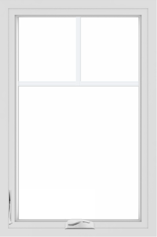 WDMA 24x36 (23.5 x 35.5 inch) black uPVC/Vinyl Crank out Casement Window with Fractional Grilles Interior