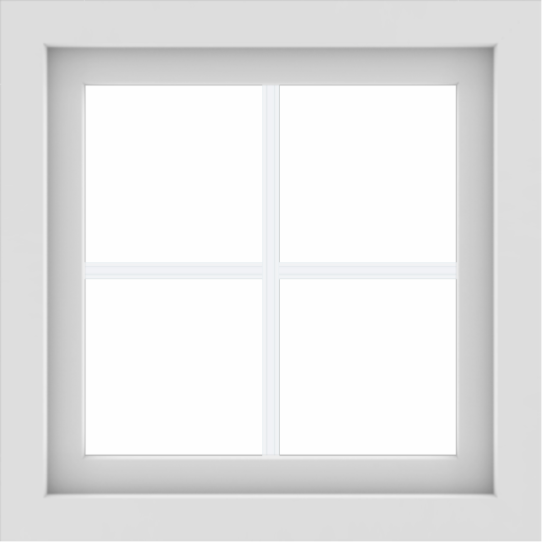 WDMA 24x24 (23.5 x 23.5 inch) White uPVC/Vinyl Picture Window with Colonial Grilles