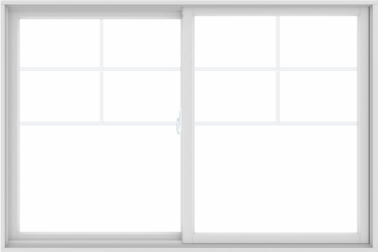 WDMA 72X48 (71.5 x 47.5 inch) White uPVC/Vinyl Sliding Window with Top Colonial Grids Grilles