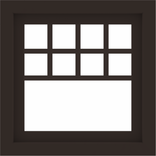 WDMA 24x24 (23.5 x 23.5 inch) Dark Bronze Aluminum Picture Window with Top Colonial Grids