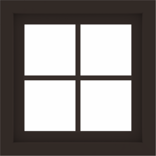 WDMA 24x24 (23.5 x 23.5 inch) Dark Bronze Aluminum Picture Window with Colonial Grilles