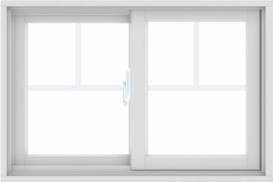 WDMA 36X24 (35.5 x 23.5 inch) White uPVC/Vinyl Sliding Window with Fractional Grilles