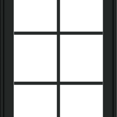 WDMA 24x36 (23.5 x 35.6 inch) black uPVC/Vinyl Push out Casement Window with Colonial Grilles Exterior