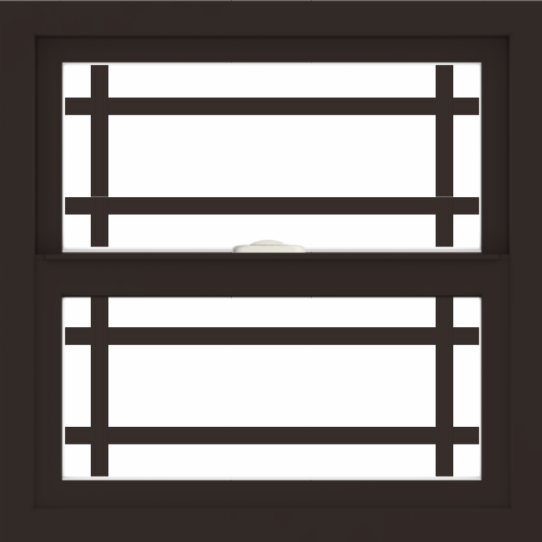 WDMA 24x24 (23.5 x 23.5 inch) Dark Bronze Aluminum Single and Double Hung Window with Prairie Grilles