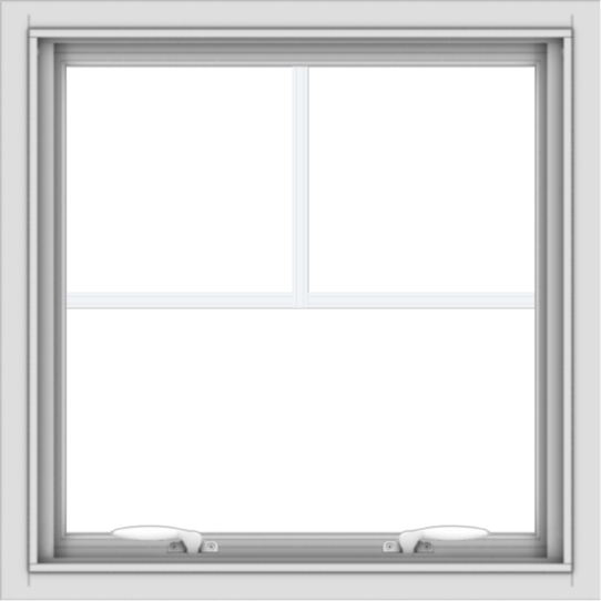 WDMA 24x24 (23.5 x 23.5 inch) White uPVC/Vinyl Push out Awning Window with Fractional Grilles