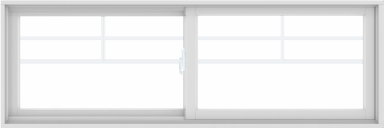 WDMA 72X24 (71.5 x 23.5 inch) White uPVC/Vinyl Sliding Window with Top Colonial Grids Grilles