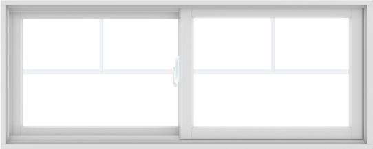 WDMA 60X24 (59.5 x 23.5 inch) White uPVC/Vinyl Sliding Window with Fractional Grilles