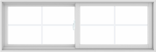 WDMA 72X24 (71.5 x 23.5 inch) White uPVC/Vinyl Sliding Window with Colonial Grilles