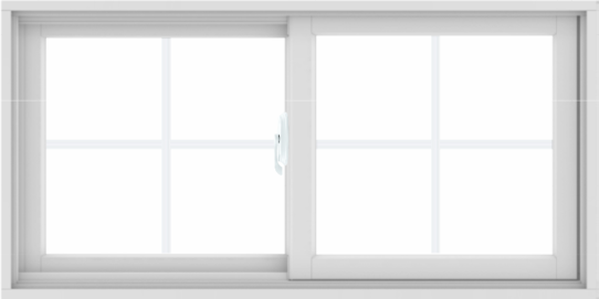 WDMA 48X24 (47.5 x 23.5 inch) White uPVC/Vinyl Sliding Window with Colonial Grilles