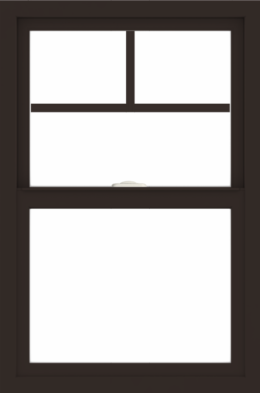 WDMA 24x36 (23.5 x 35.5 inch) Dark Bronze aluminum Single and Double Hung Window with Fractional Grilles