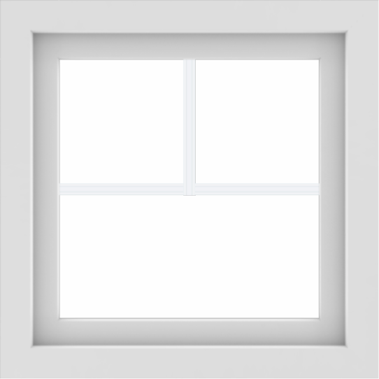 WDMA 24x24 (23.5 x 23.5 inch) White uPVC/Vinyl Picture Window with Fractional Grilles