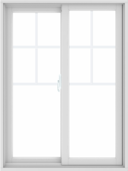 WDMA 36X48 (35.5 x 47.5 inch) White uPVC/Vinyl Sliding Window with Top Colonial Grids Grilles