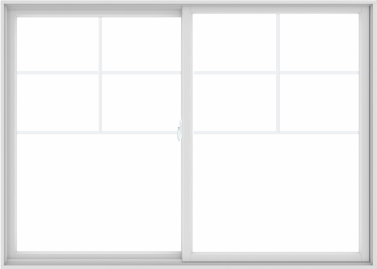 WDMA 84X60 (83.5 x 59.5 inch) White uPVC/Vinyl Sliding Window with Top Colonial Grids Grilles