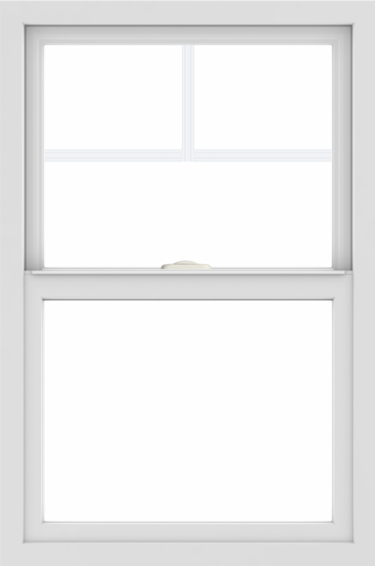 WDMA 24x36 (23.5 x 35.5 inch) black uPVC/Vinyl Single and Double Hung Window with Fractional Grilles Interior