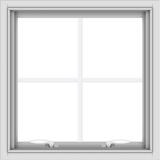 WDMA 24x24 (23.5 x 23.5 inch) White Aluminum Push out Awning Window with Colonial Grilles