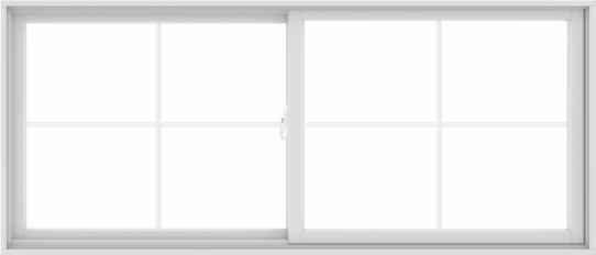 WDMA 84X36 (83.5 x 35.5 inch) White uPVC/Vinyl Sliding Window with Colonial Grilles