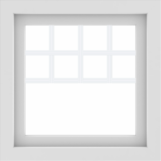 WDMA 24x24 (23.5 x 23.5 inch) White Aluminum Picture Window with Top Colonial Grids