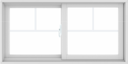 WDMA 48X24 (47.5 x 23.5 inch) White uPVC/Vinyl Sliding Window with Fractional Grilles