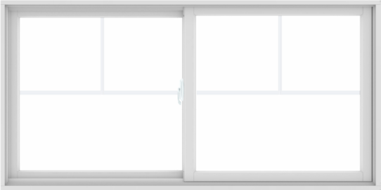 WDMA 72X36 (71.5 x 35.5 inch) White uPVC/Vinyl Sliding Window with Fractional Grilles