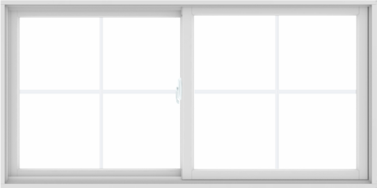 WDMA 72X36 (71.5 x 35.5 inch) White uPVC/Vinyl Sliding Window with Colonial Grilles