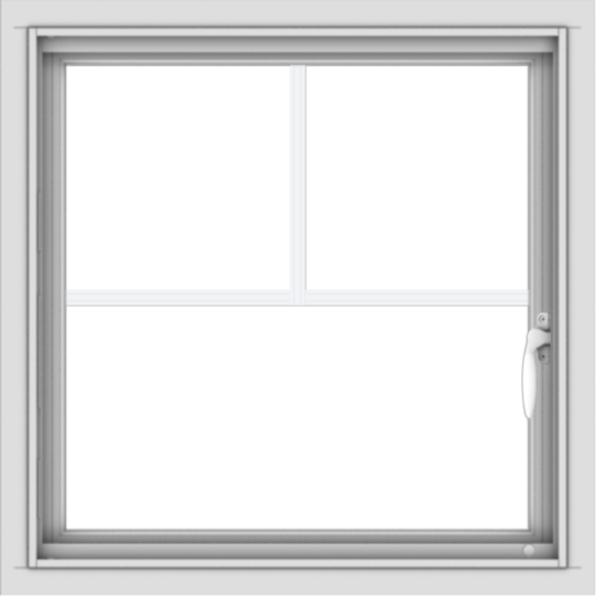 WDMA 24x24 (23.5 x 23.5 inch) White uPVC/Vinyl Push out Casement Window with Fractional Grilles