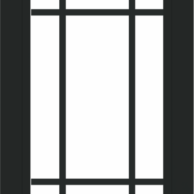 WDMA 24x36 (23.5 x 35.5 inch) black uPVC/Vinyl Picture Window with Prairie Grilles Interior