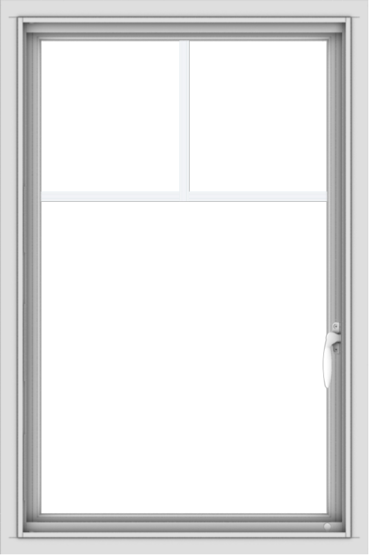 WDMA 24x36 (23.5 x 35.5 inch) black uPVC/Vinyl Push out Casement Window with Fractional Grilles Interior