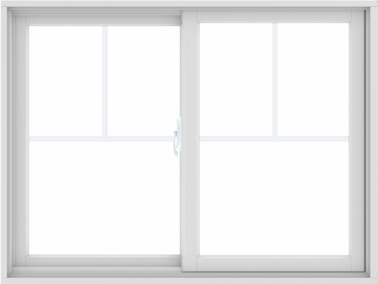 WDMA 48X36 (47.5 x 35.5 inch) White uPVC/Vinyl Sliding Window with Fractional Grilles