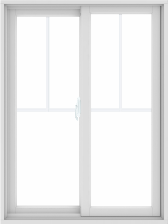 WDMA 36X48 (35.5 x 47.5 inch) White uPVC/Vinyl Sliding Window with Fractional Grilles