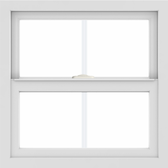 WDMA 24x24 (23.5 x 23.5 inch) White uPVC/Vinyl Single and Double Hung Window with Colonial Grilles