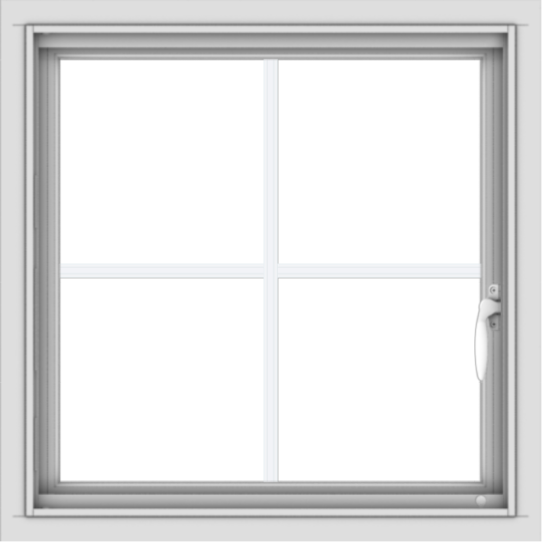 WDMA 24x24 (23.5 x 23.5 inch) White uPVC/Vinyl Push out Casement Window with Colonial Grilles