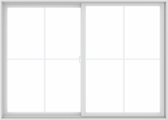 WDMA 84X60 (83.5 x 59.5 inch) White uPVC/Vinyl Sliding Window with Colonial Grilles