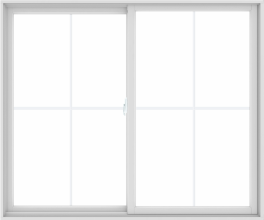 WDMA 72X60 (71.5 x 59.5 inch) White uPVC/Vinyl Sliding Window with Colonial Grilles