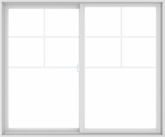 WDMA 72X60 (71.5 x 59.5 inch) White uPVC/Vinyl Sliding Window with Top Colonial Grids Grilles