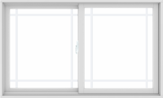 WDMA 60X36 (59.5 x 35.5 inch) White uPVC/Vinyl Sliding Window with Prairie Grilles