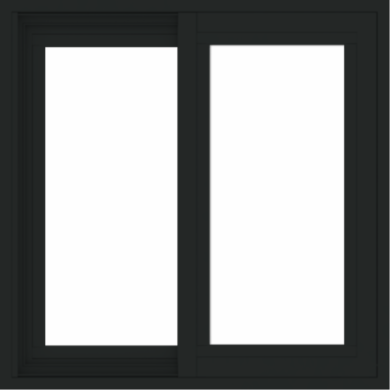 WDMA 24x24 (23.5 x 23.5 inch) black uPVC/Vinyl Slide Window without grids exterior