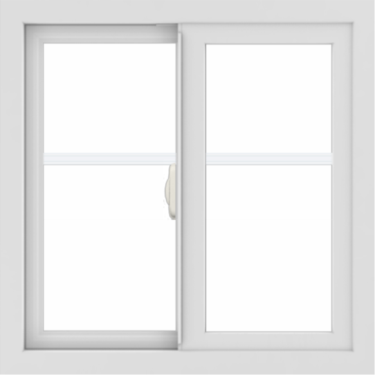 WDMA 24x24 (23.5 x 23.5 inch) black uPVC/Vinyl Slide Window with Fractional Grilles Interior