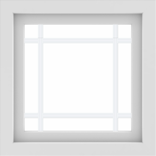 WDMA 24x24 (23.5 x 23.5 inch) black uPVC/Vinyl Slide Window with Prairie Grilles Interior