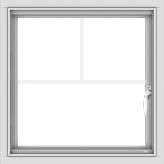 WDMA 24x24 (23.5 x 23.5 inch) White Aluminum Push out Casement Window with Fractional Grilles