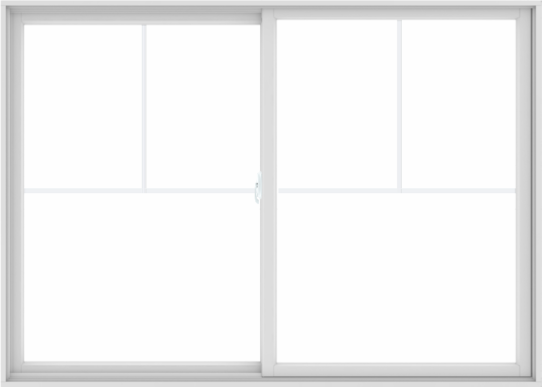 WDMA 84X60 (83.5 x 59.5 inch) White uPVC/Vinyl Sliding Window with Fractional Grilles