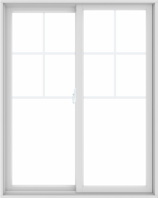 WDMA 48X60 (47.5 x 59.5 inch) White uPVC/Vinyl Sliding Window with Top Colonial Grids Grilles